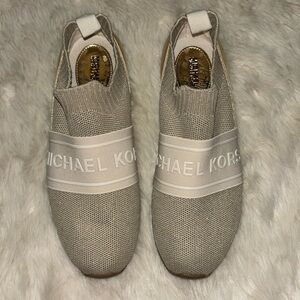 Michael Kors Pale Gold Slip On Sneakers 7.5M NWOB